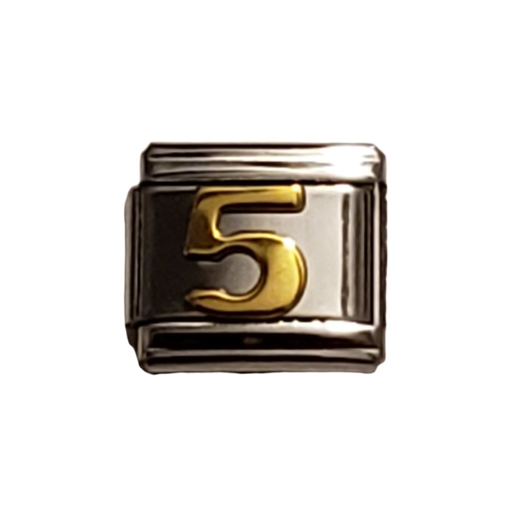 Italian Charm Bracelet Alphabet Letter Link - NUMBER "5"